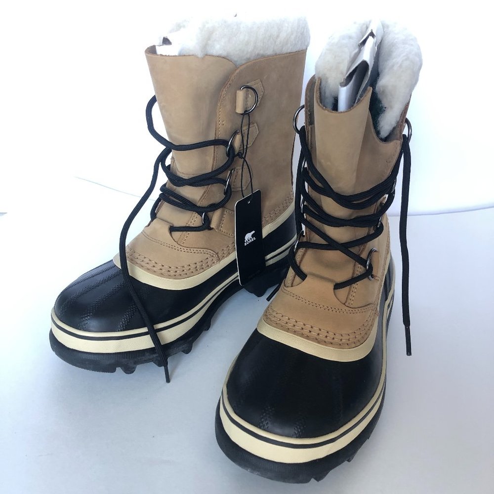 NWT Sorel Caribou Winter Waterproof Insulated Boots Buff Size 7 US 38 EUR